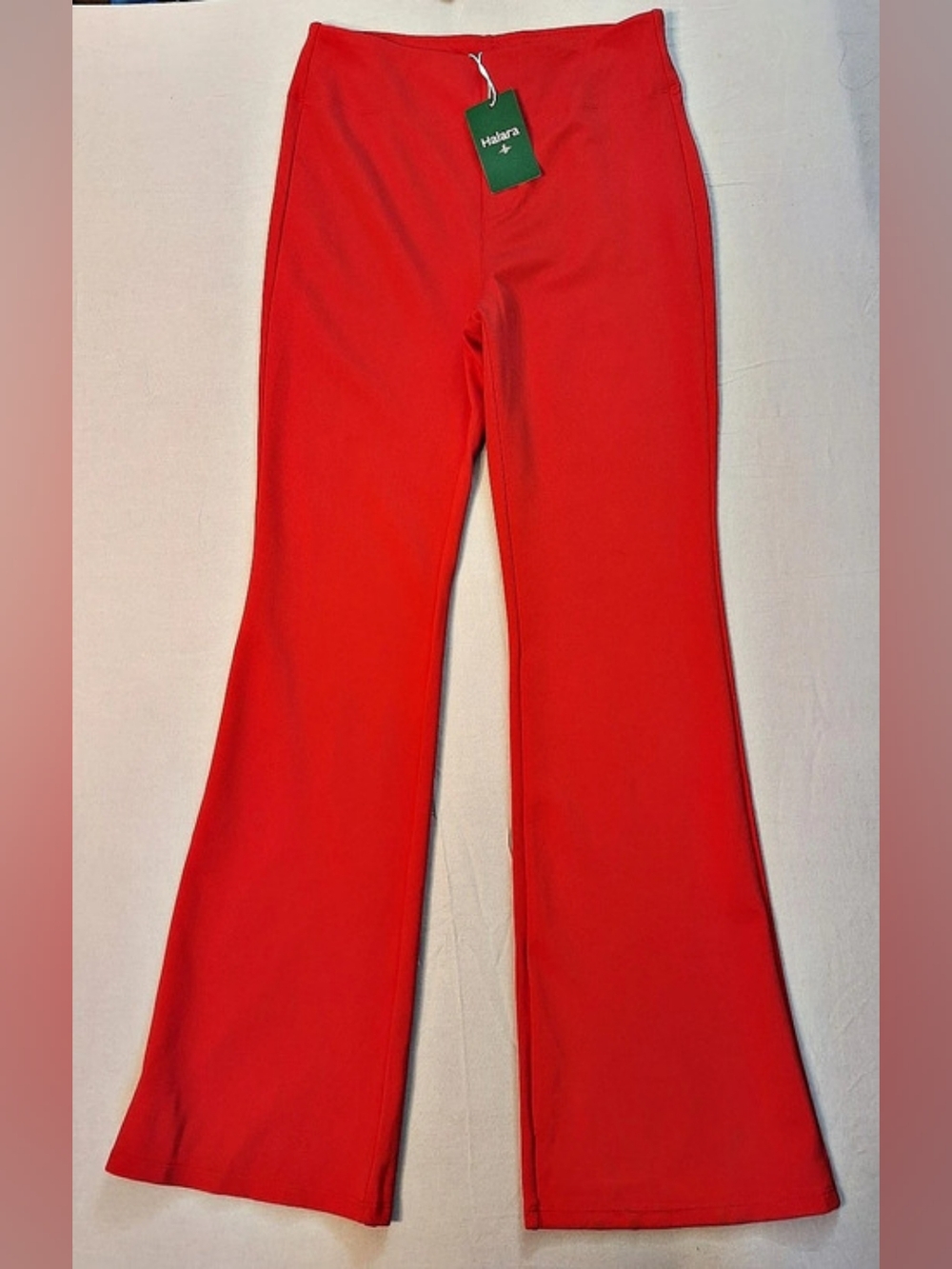 Halara Flex High Waisted Back Pocket Slight Flare Work Pants Slight Flare Red M